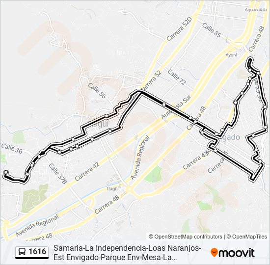 Mapa de 1616 de autobús