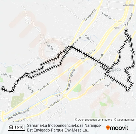 1616 Bus Line Map
