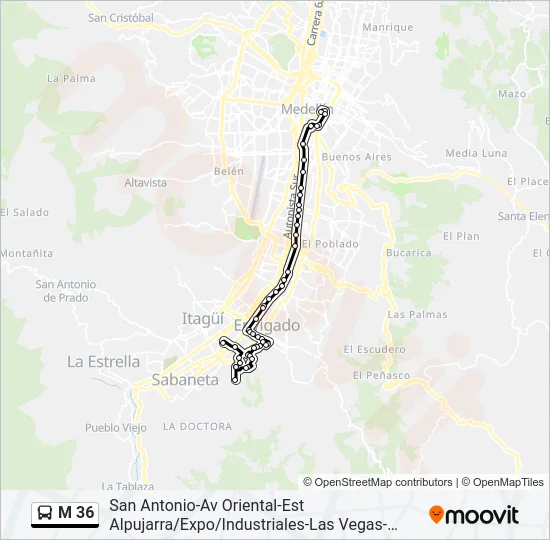 M 36 Bus Line Map