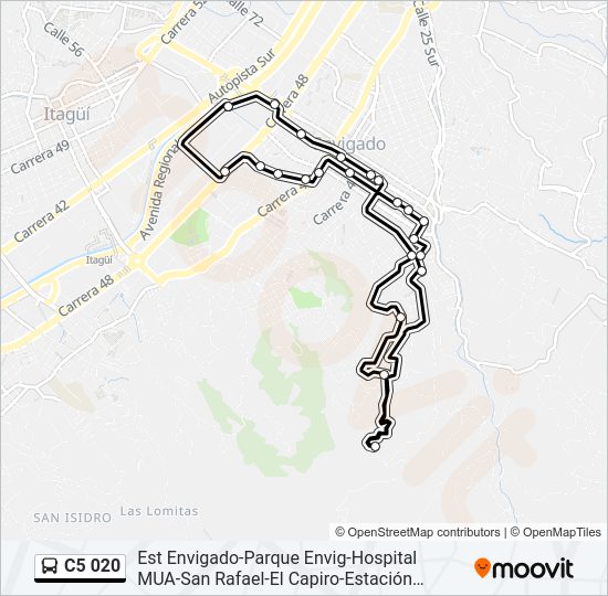Mapa de C5 020 de autobús