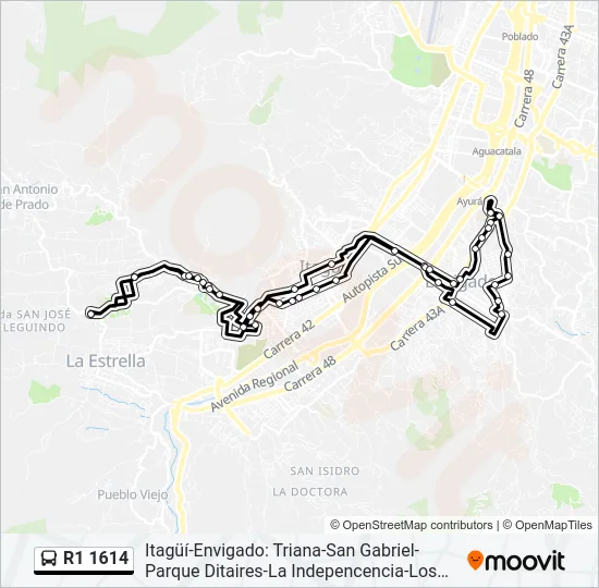 R1 1614 Bus Line Map