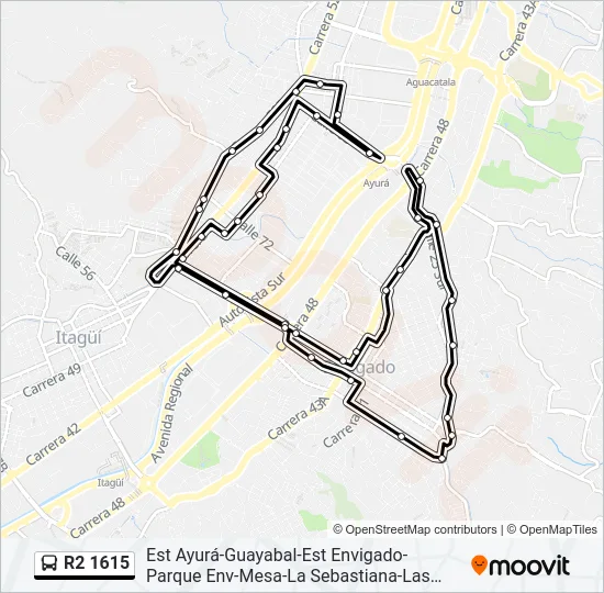 R2 1615 Bus Line Map