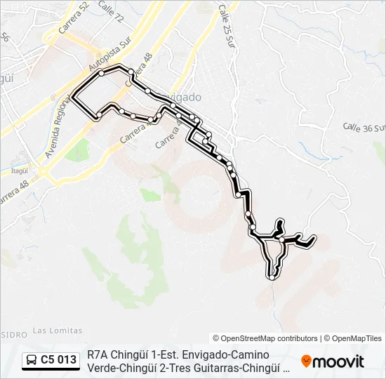 C5 013 Bus Line Map