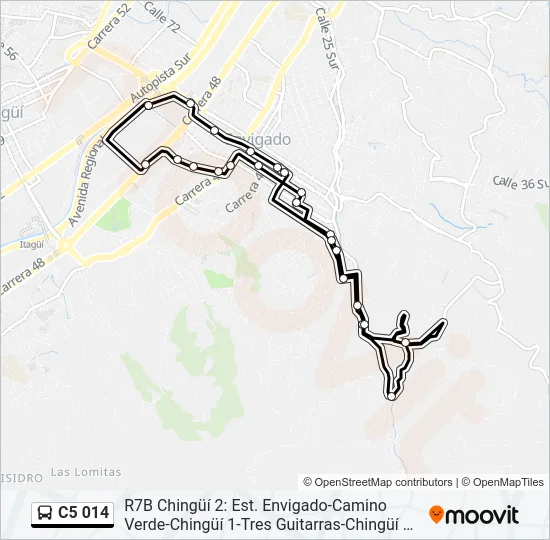 C5 014 Bus Line Map