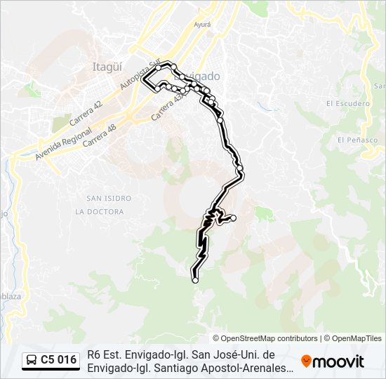 Mapa de C5 016 de autobús