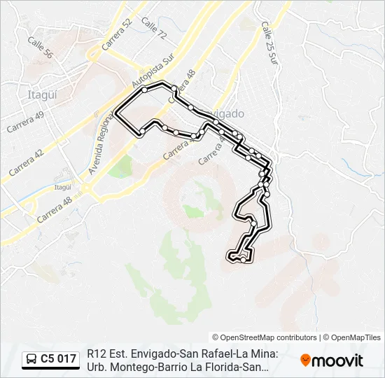 C5 017 Bus Line Map