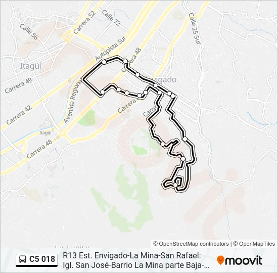C5 018 Bus Line Map
