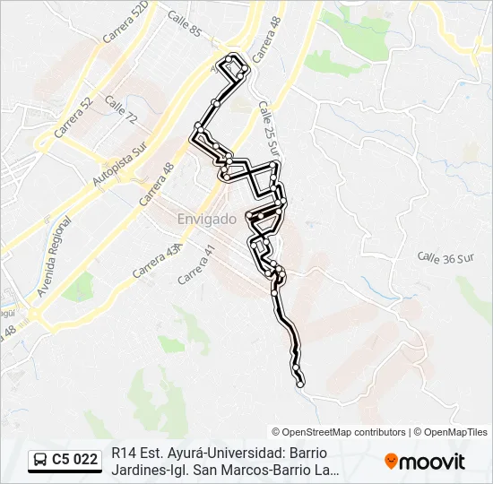 C5 022 Bus Line Map
