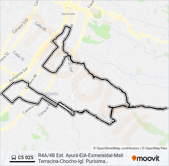 Mapa de C5 025 de autobús