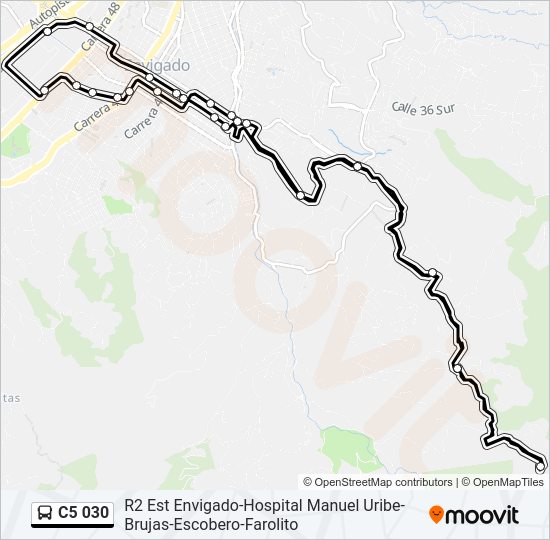 Mapa de C5 030 de autobús