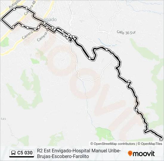 C5 030 Bus Line Map