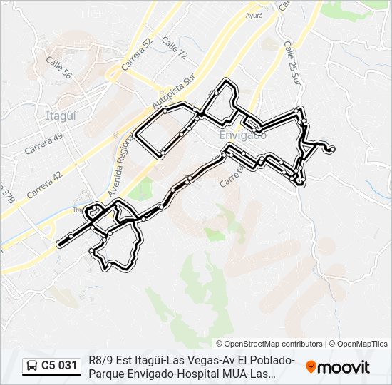 Mapa de C5 031 de autobús