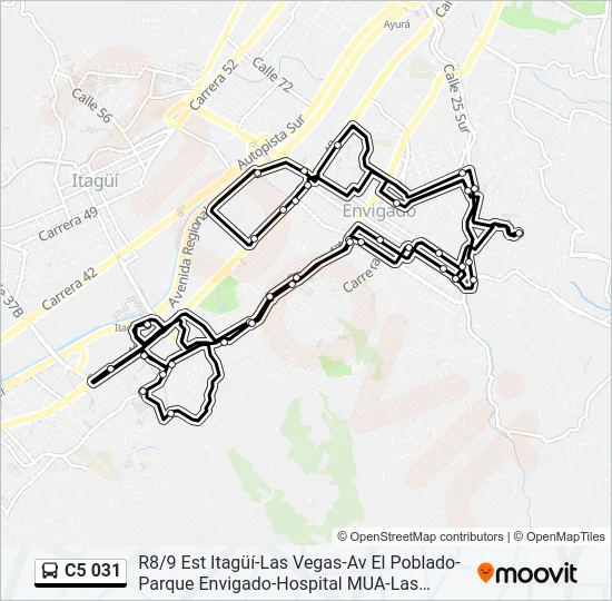 C5 031 Bus Line Map