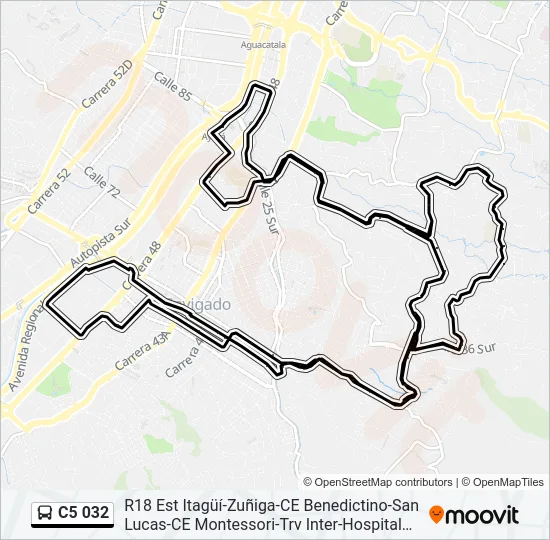 C5 032 Bus Line Map