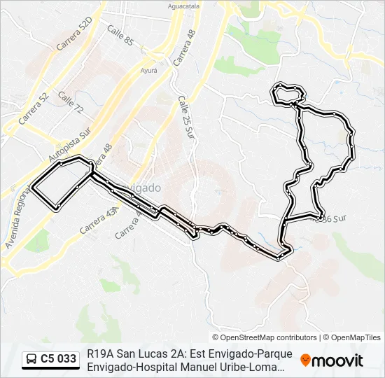 C5 033 Bus Line Map