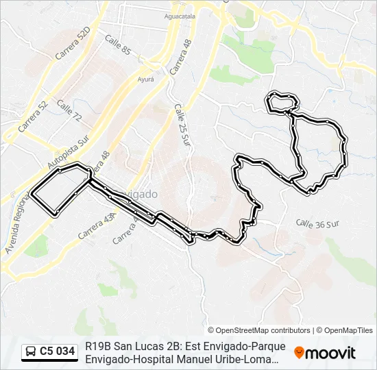 C5 034 Bus Line Map