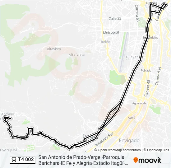 T4 002 Bus Line Map