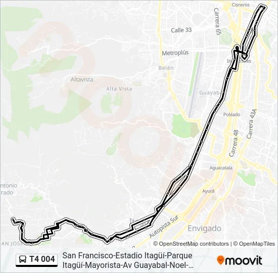 T4 004 Bus Line Map