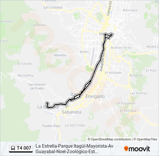 T4 007 bus Line Map