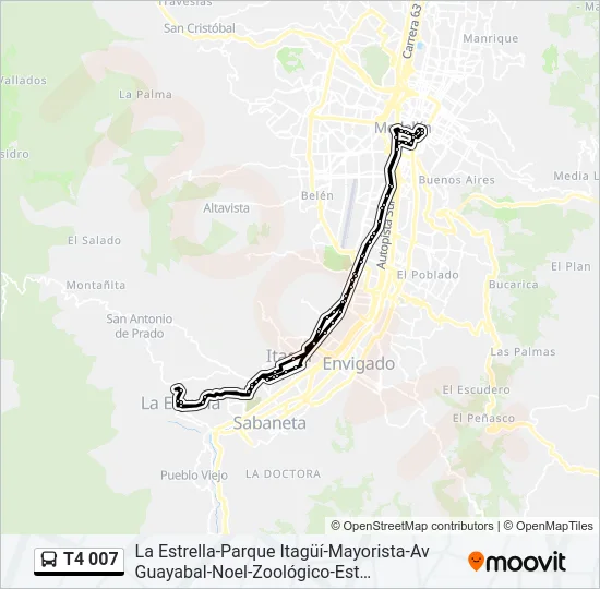 T4 007 Bus Line Map