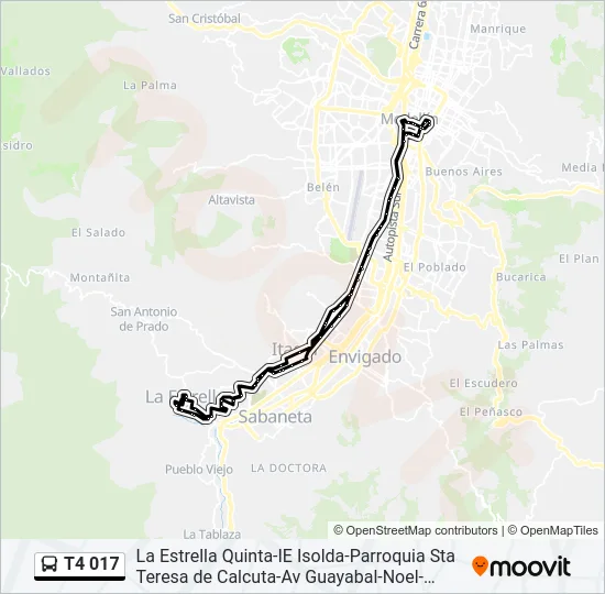 T4 017 Bus Line Map
