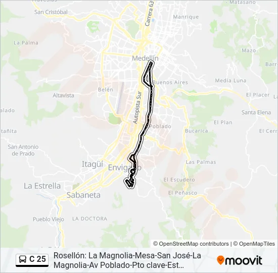 C 25 Bus Line Map