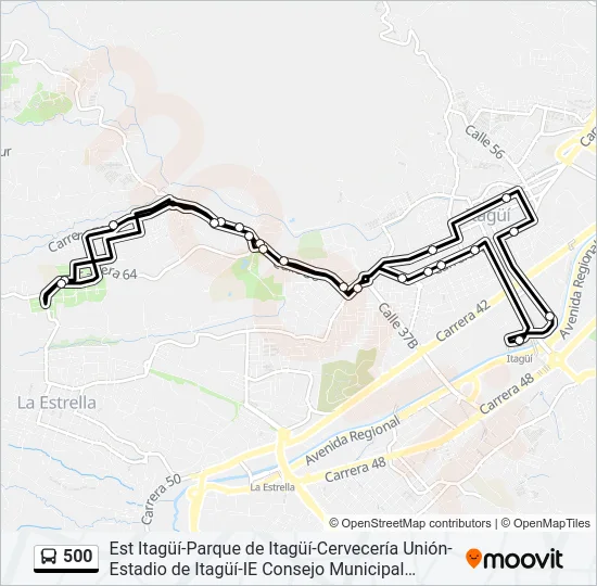 500 Bus Line Map