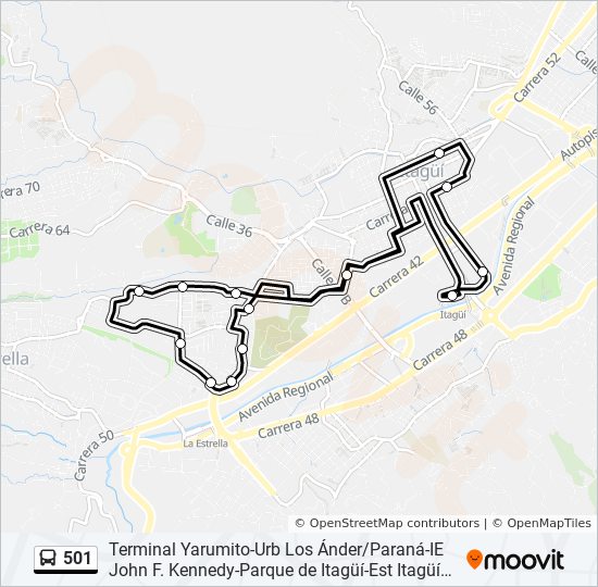 Ruta 501: horarios, paradas y mapas - Carrera 50a, 23a ...