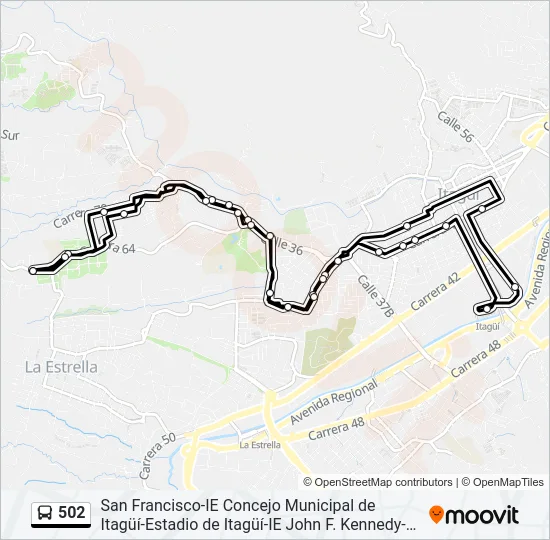 502 Bus Line Map