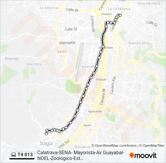 T4 013 Bus Line Map