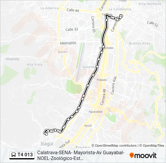 T4 013 Bus Line Map