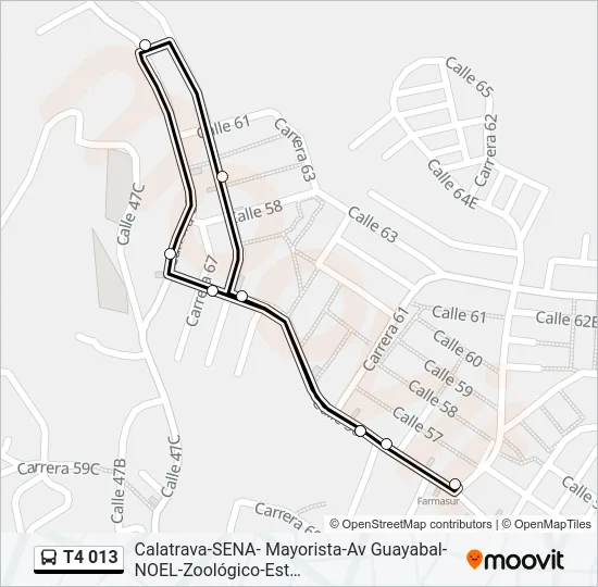 T4 013 Bus Line Map