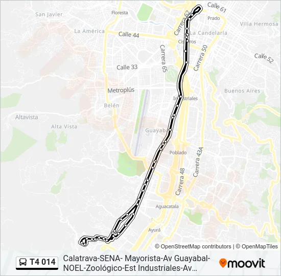 T4 014 Bus Line Map