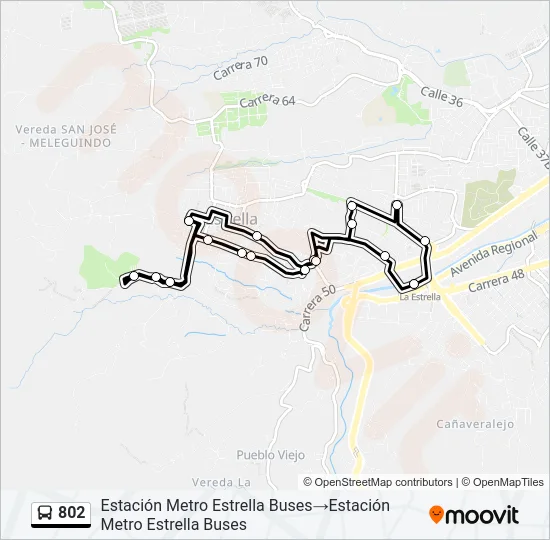 802 Bus Line Map