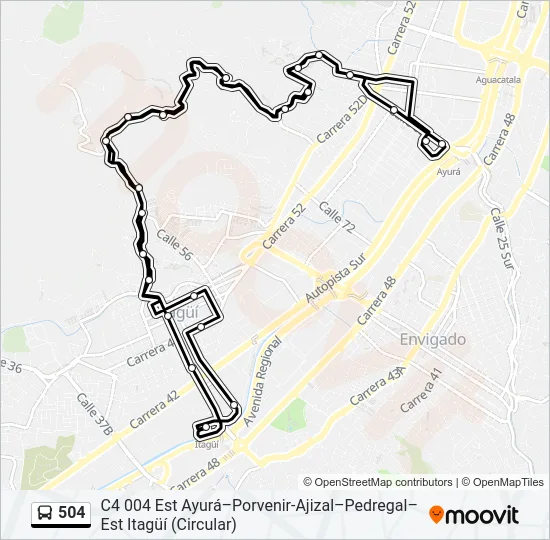 504 Bus Line Map