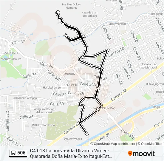506 Bus Line Map