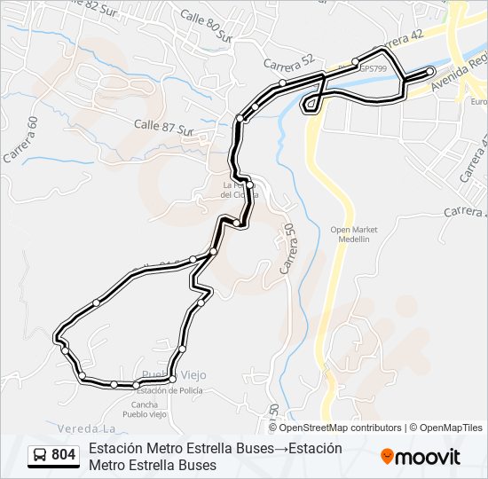 804 bus Line Map