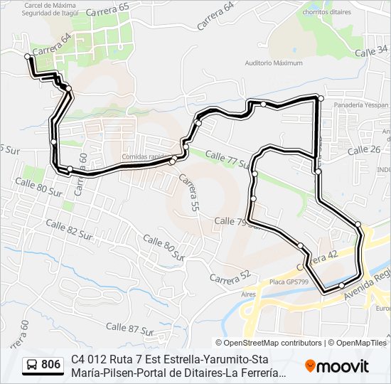 806 bus Line Map