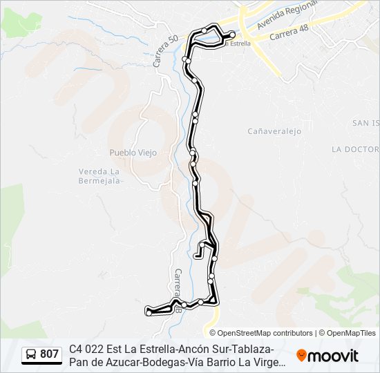 807 bus Line Map