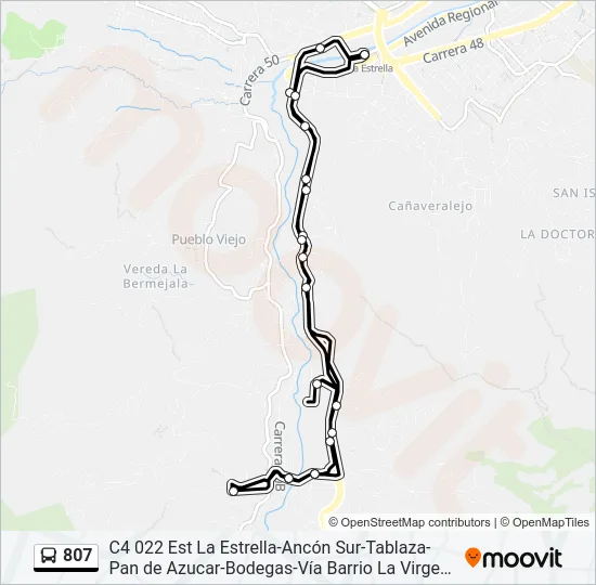 807 Bus Line Map