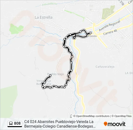808 Bus Line Map