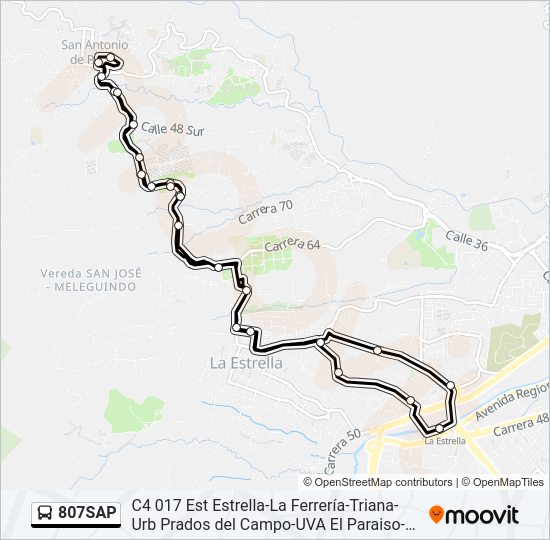 Mapa de 807SAP de autobús