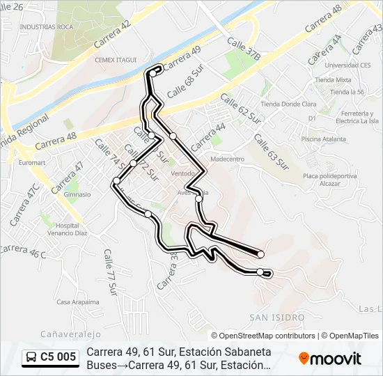 C5 005 Bus Line Map