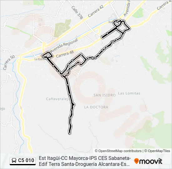 C5 010 Bus Line Map