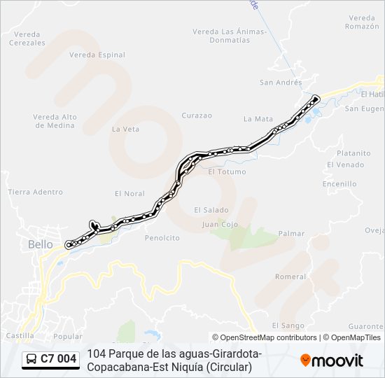 Mapa de C7 004 de autobús