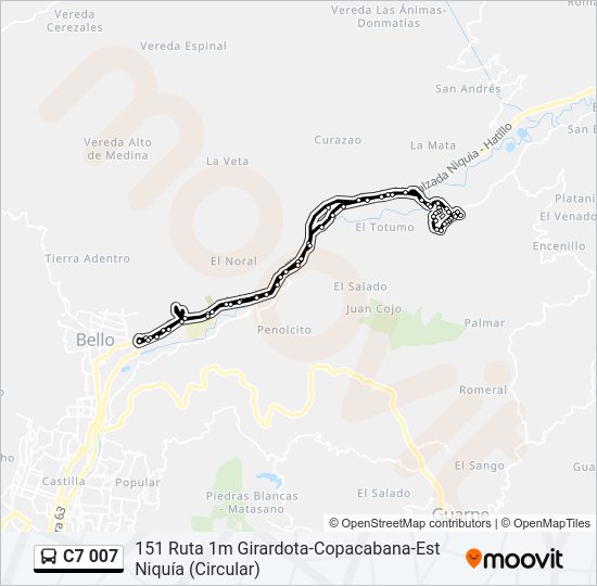 Mapa de C7 007 de autobús