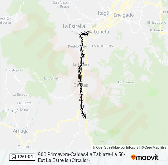 C9 001 Bus Line Map