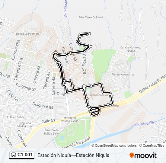 Mapa de C1 001 de autobús