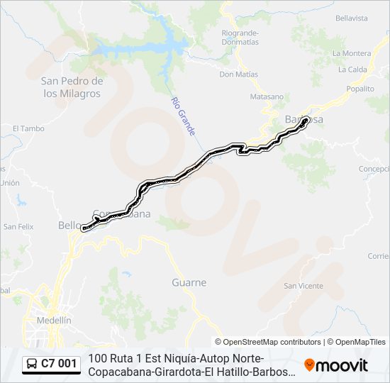 C7 001 Bus Line Map