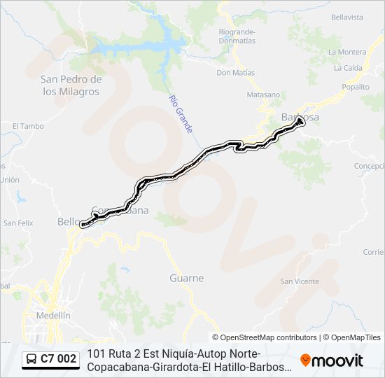 Mapa de C7 002 de autobús